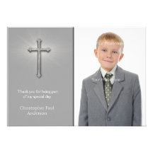 Grått med kor, religiöst fotokort anpassningsbara tillkännagivanden
