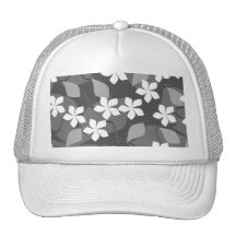 Grått- och vitblommor. Blom- modell Baseball Hat