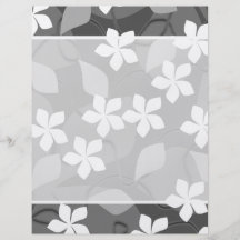 Grått- och vitblommor. Blom- modell Flygblad