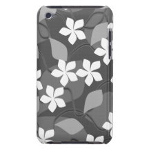 Grått- och vitblommor. Blom- modell Barely There iPod Covers