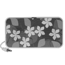 Grått- och vitblommor. Blom- modell Laptop Högtalare