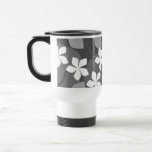 Grått- och vitblommor. Blom- modell Mugg