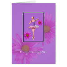 Grattis danshögläsning, Ballerina, daisy Hälsnings Kort
