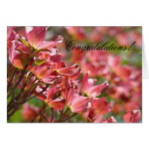 Grattis! för Dogwoodbröllop för kort rosa gåvor