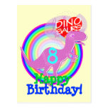 Grattis på födelsedagen 8 år purpurfärgad T-Rex Di
