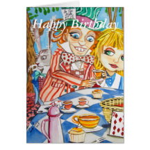Grattis på födelsedagen Alice i underlandteaparty Kort