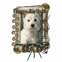 Grattis på födelsedagen - sten tafsar - Westie - p Acrylic Cut Outs