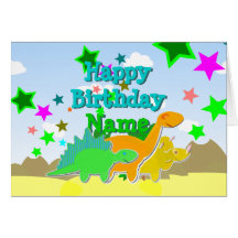 Grattis på födelsedagenDinosaurs ditt kända kort