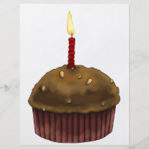 Grattis på födelsedagenmuffin flyg blad