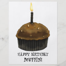 Grattis på födelsedagenmuffin flyg blad