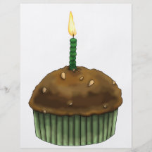 Grattis på födelsedagenmuffin flyg blad