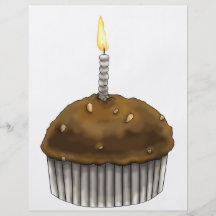 Grattis på födelsedagenmuffin full färg flygblad