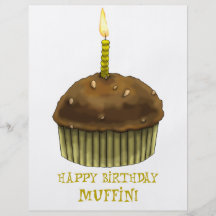 Grattis på födelsedagenmuffin full färg flygblad