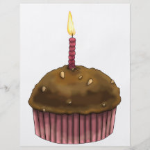 Grattis på födelsedagenmuffin full färg flygblad