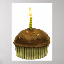 Grattis på födelsedagenmuffin print