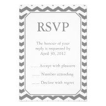 Gray & White Event Reply, RSVP or Response Cards