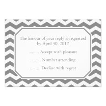 Gray & White Event Reply, RSVP or Response Cards