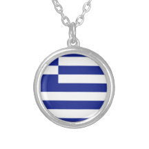 Greece Flag Personalized Necklace