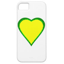 green and yellow heart iPhone 5 cover