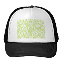 Green fancy damask pattern hat