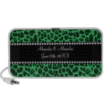Green leopard pattern wedding favors laptop speaker
