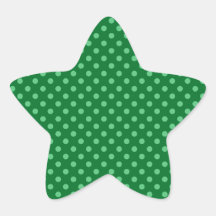 Green polka dots star stickers