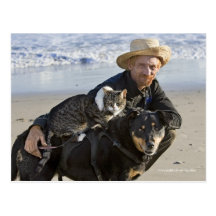 Greg Pike med Booger, kattunge och Mousey Vykort