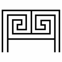 GREKISK MONOGRAMSVART FÖR BREV M CUT OUT