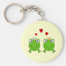 GrodaPrincess och grodaPrince, med hearts. Nyckelring