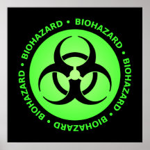 Grön Biohazardsymbolaffisch