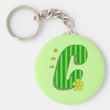 grön c-monogram nyckelringar