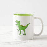 Grön Dinosaur+Personifiera namn Mugg