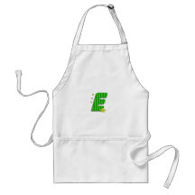 grön e-monogram förkläden