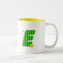 grön e-monogram kaffe kopp