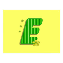 grön e-monogram vykort