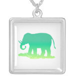 Grön elefant hängsmycke