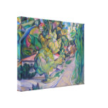 Grön gata slågen in kanfas sträckta canvas tryck
