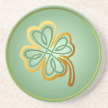 Grön guld- Shamrock för N - kustfartyg Glasunderlägg