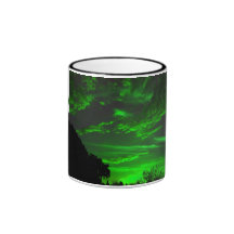 Grön Hued solnedgång Mugg