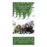 Grön jul för snöjulgranfoto skräddarsydda fotokort