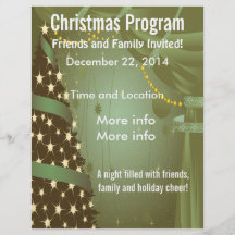 Grön julgranprogramreklamblad custom flyer