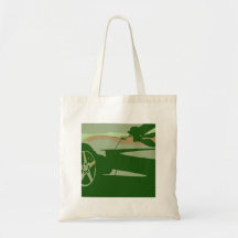 Grön kamouflage Corvette Tote Bags