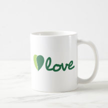 Grön kärlek kaffe kopp