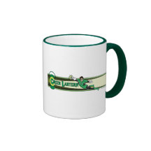 Grön lykta och logotyp kaffe kopp