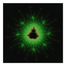 Grön Mandelbrot explosion Fototryck