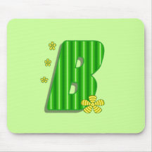grön monogram för b mus matta