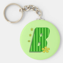 grön monogram för b nyckelringar