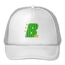 grön monogram för b trucker keps