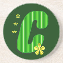 Grön monogram för C Underlägg