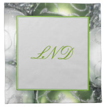 "Grön och för silvergnistra" Monogrammed servett